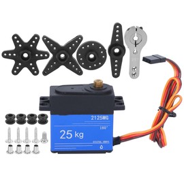 25KG Waterproof Digital Servo 180 Degree Metal Gear with Arm Fit for Fixed Wing Aircraft Helicopters