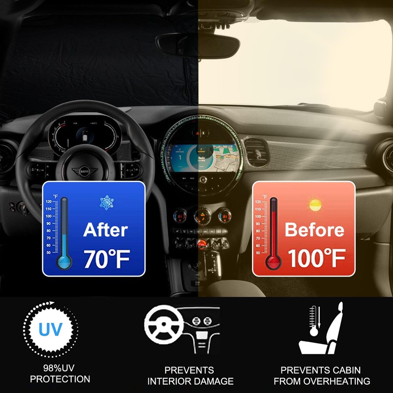 Front Windshield Sunshade fit for 2015-2024 Mini Cooper Cooper S