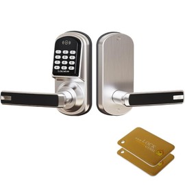 Keyless Entry Door Lock, Keypad Door Lock with Handle, Smart Door Locks for Front Door with/Card/Passcode/Key, Digital Door Knob with Keypad (Left)
