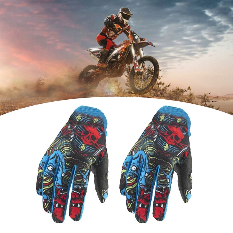1 Pair Blue Motorcycle Sport Gloves Fashionable Non Slip 2