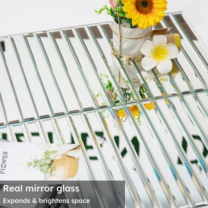 Diflart Peel and Stick Mirror Backsplash Tile, 1.8 x 11.8