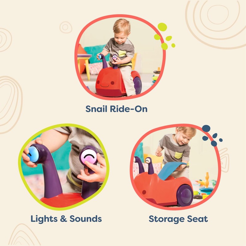 B. toys – Ride – On Snail Toy with Lights