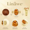 Linawe Chunky Gold Birthstone Rings for Women, Oval Imitation Diamond