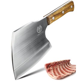 ZENG JIA DAO Meat Cleaver Butcher Knife Heavy Duty Bone Cleaver 6 '' Bones Cutting Knife Stainless Steel Thicken Blade Pear Wood Handle for Home Restaurant Farm