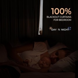 INOVADAY 100% Blackout Curtains for Bedroom, Thermal Black Out Curtains 84 Inch Long, Back Tab/Rod Pocket Linen Blackout Drapes, Room Darkening Drapes for Living Room, 52''W x 84''L, Cream