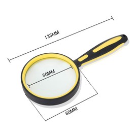 LUYING Handheld Magnifying Glass Magnifying Glass Lens Diameter 2.0 inches (50 mm), 10x Magnification, High Magnification Type, Convenient Portable, For Reading, Newspaper, Appraisal, For Kids