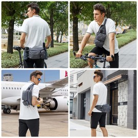 TUDEQU Fanny Pack Dog Walking Bag Bumbag Waist Bag with Two Invisible Bottle Holder for Hiking Running Cycling Men Women Purple