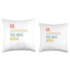 Eat. Sleepmaxxing. Feel Great. Repeat - Sleeping Trend Throw Pillow