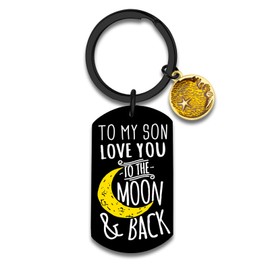 YINSSA Gifts For Son From Mom Birthday Graduation Gifts Funny Keychain I Love You Gift For Him Mom And Son Father'S Day Birthday Graduation Key Chains Men