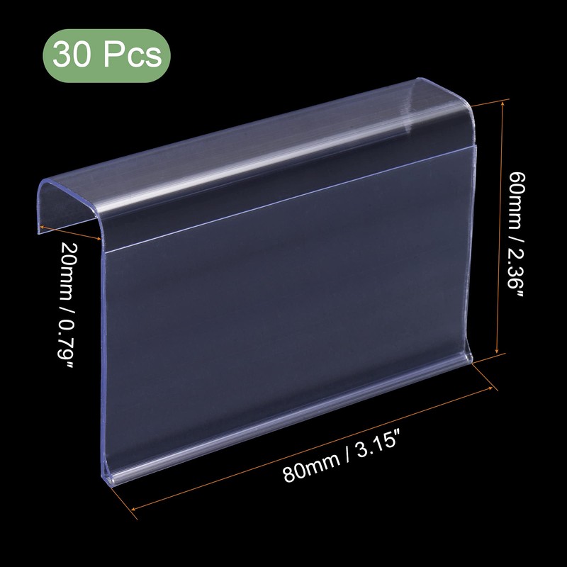 sourcing map Pack of 30 L-Shape Label Holders 80 x