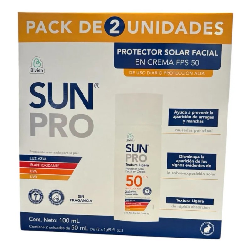 Duo Pack Protector Solar Facial En Crema 50fps Sun Pro