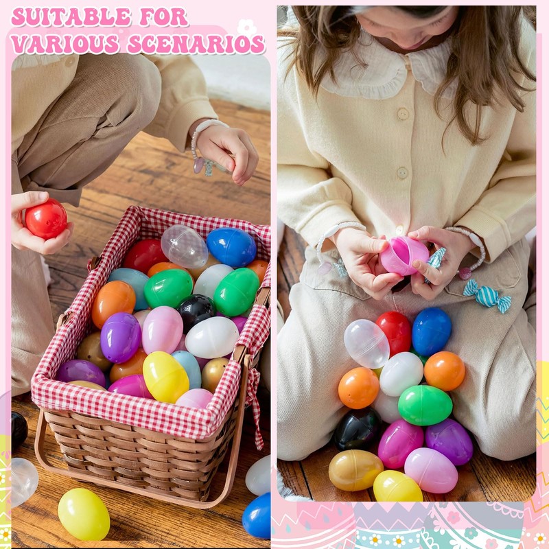 yptniginu Easter Eggs 2.4” - Green Fillable Easter Eggs -