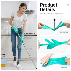 ThxToms Chemical Resistant Nitrile Gloves,Resist Household Acid, Alkali, Solvent and Oil, Latex Rubber Free, 1 Pair Extra Large