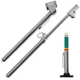 2 Pcs Dual Head Tire Pressure Gauge Heavy Duty Truck Tire Air Gauge 10-150PSI,10-120PSI with Tread Depth Gauge Pencil Tire Gauge Straight-on Tire Checker Extended Tube for Semi Truck Car Motorcycle