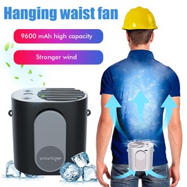 Outdoor Waist Hanging Neck Fan 3 Speed Adjustable Mini Cooling Fan with LED Neckband Fan for Camping Travel
