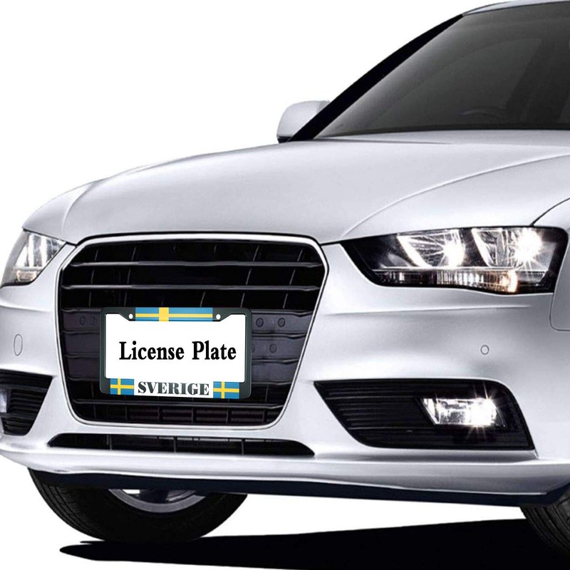 HOSNYE Sweden Flag License Plate Frame Sverige Swedish Country Study