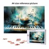 Wooden Jigsaw Puzzle 1000 Pieces for Adults, Elegant Piano Keyboard