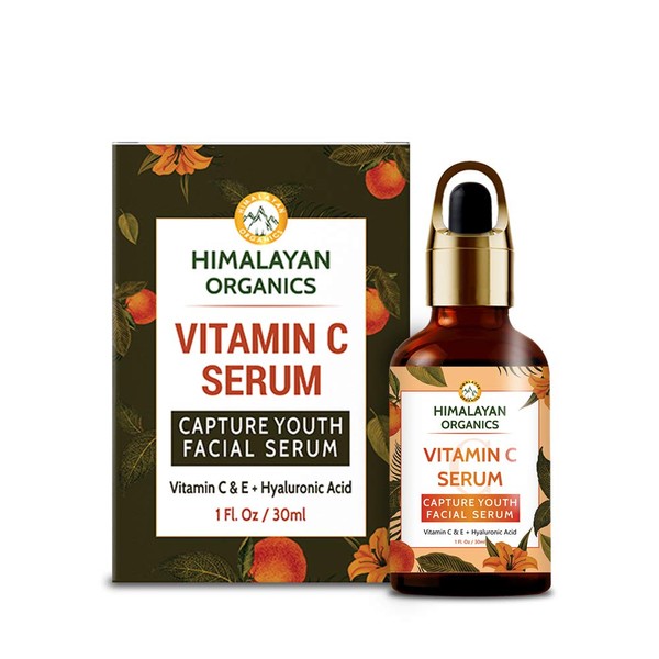 Himalayan Organics Vitamin C Serum With Hyaluronic Acid ,Vitamin C & E | Improves Skin Elasticity | Blemish Free Skin | Highly Stable & Effective Skin Brightening - 30ml