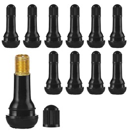 HENGBIRD Pack of 100 TR414 Rubber Valves, Tyre Valves, Black, Universal Rubber Valves, Snap-in Rubber Valves, Tyres, Car Valves, Car Rubber Valves, Tyres for Most Cars, Motorcycles
