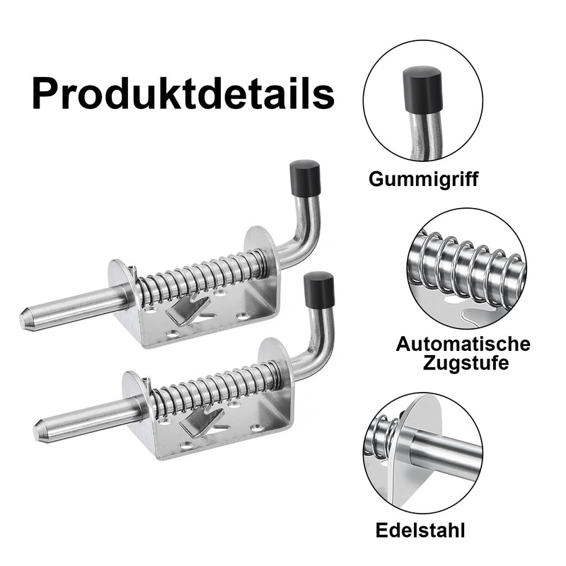 SKENGWEL Pack of 2 Spring Latch Gate Latch, 304 Stainless