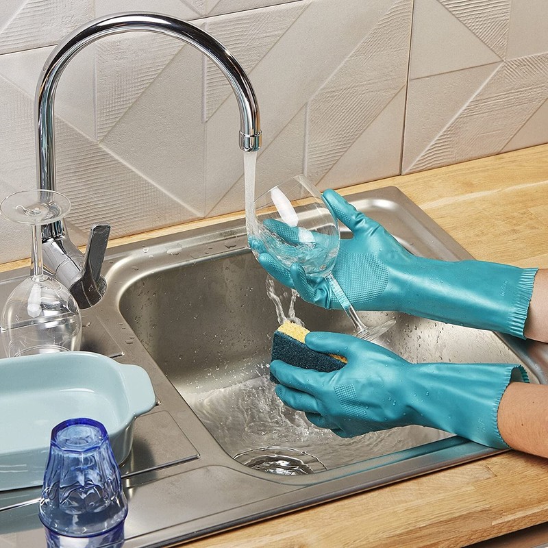 Spontex wash-ups, dishwashing gloves with anti-slip profile, optimal crockery control,