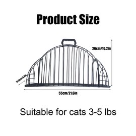 Cat Shower Cage, Escape-Proof Metal Bathing Cage for Cats, Scratch-Resistant Grid, Dual Doors, Portable Cat Washing Box with Carry Handle(Small)