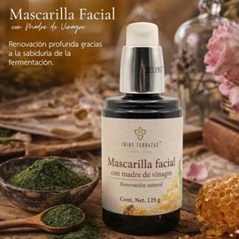 Triny Terrazas | Ritual Milenario | Mascarilla Facial con Enzima Madre de Vinagre de Manzana, Espirulina y Aceite de Romero | Ritual de belleza natural para el rostro | 125 g