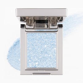 Pearlescent Ice Blue Glitter Eyeshadow - High Pigmented Cold Tone & Pressed Powder Formula - Long-Lasting Waterproof & Sweatproof for Festival & Glam Makeup - Vegan, Smooth & Blendable-blue