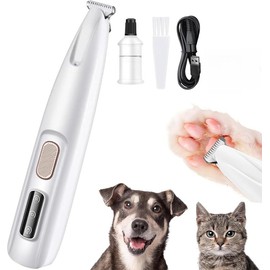 Rechargeable Pet Hair Trimmer Kit – Quiet Cordless Dog & Cat Grooming Clippers with LED Light, Waterproof & Low Noise Design