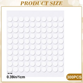 SmallCat 300pcs Small Felt Furniture Pads, Self-Adhesive EVA Foam Dot Circles, Round Felt Furniture Stickers for Desks Drawers Vases Photo Frames Cabinets Doors Candlesticks- White
