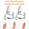 20 Pcs Wudu Nail Rings Set With 120 Adhesive Tabs(Silver)