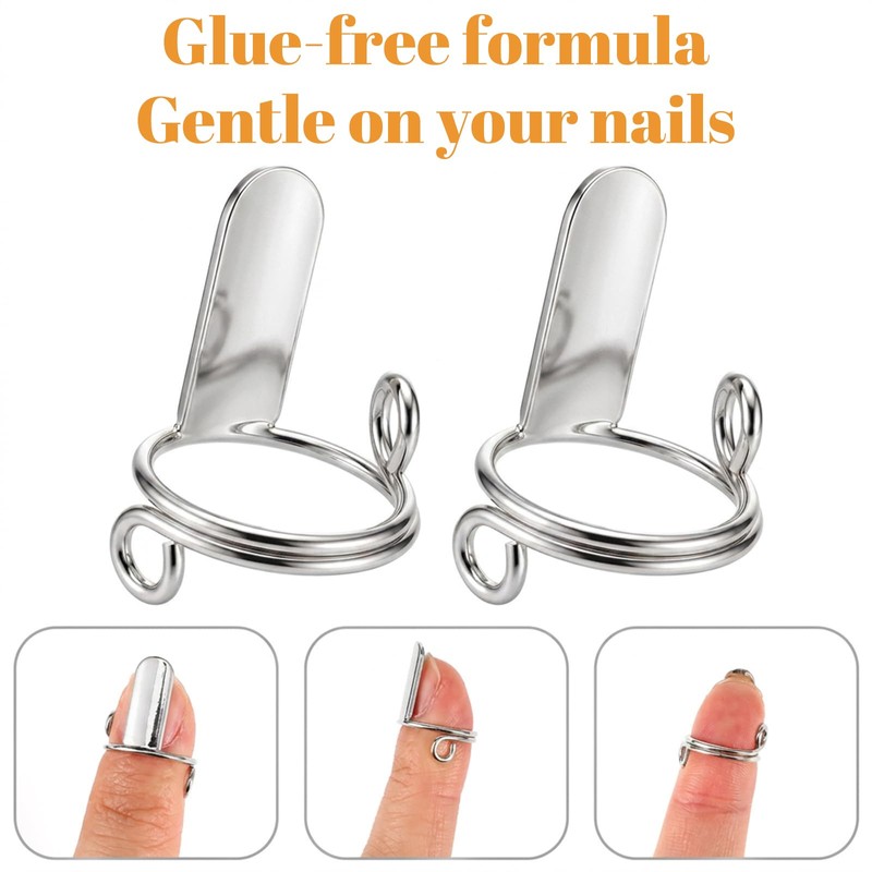 20 Pcs Wudu Nail Rings Set With 120 Adhesive Tabs(Silver)