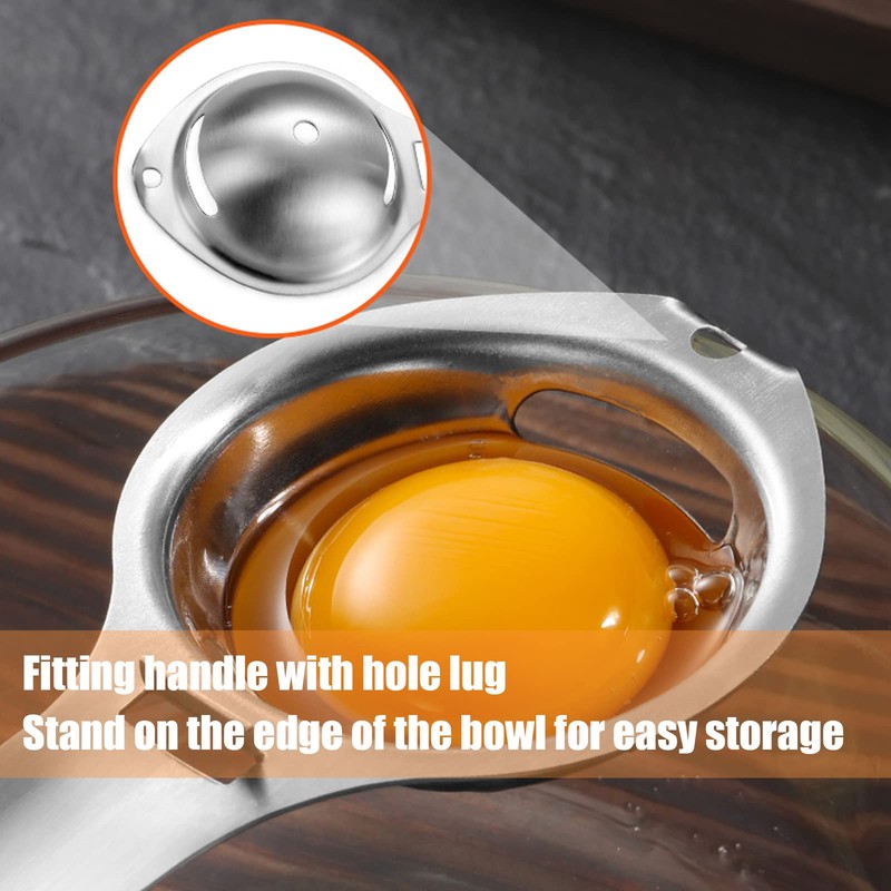 Amfrpar Pack of 2 Egg Separators, Egg Yolk Separator, Stainless