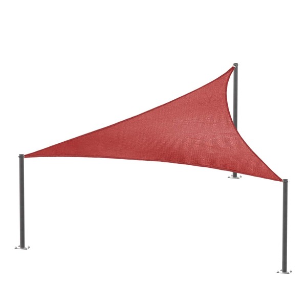 E&K Sunrise 12'x12x'12' Sun Shade Sail Red Equilateral Triangle Canopy