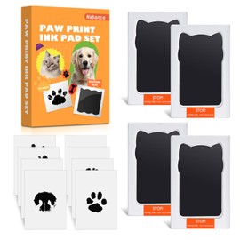 Nabance Paw Print Set Dog, Footprint Baby, 4 Pieces Ink Pads with 8 Cards Footprint Baby Handprint Baby Dog Snout Print Kit Gift for Pets Owner Pet Shape