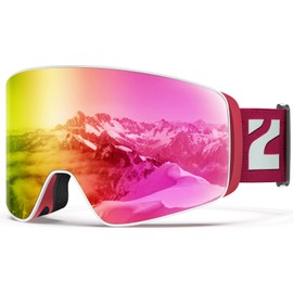 ZIONOR Ski Goggles Snow Goggles 100% OTG Snowboard Goggles Removable Lens for Men Women and Adults