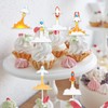 18-Pcs Rocket ship Cupcake Toppers Set Spaceship Themed Happy Birthday,