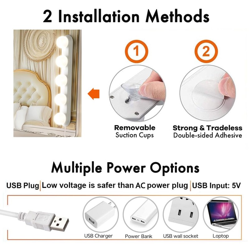 Makeup Light,Portable Led Vanity Lights with 3 Colors Lighting Mode