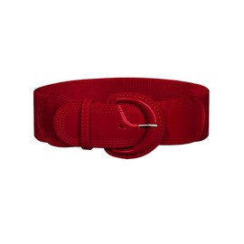 GRACE KARIN Red Belt for Women 2025 Fashion Wide Stretchy Belt Vintage Elastic Leather for Dress L