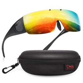 Br'Guras Fit - Over Sunglasses, Suitable to Wear Over Glasses, Flip - Up Type, UV 400, UV Protection, Cycling, Running, Fishing, Baseball, Fashionable, brown