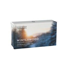 Winterwood Soap Bar 220g – Moisturising Wrapped Glycerin Bar with Spiced Woods & Vanilla – Winter Gift & Daily Cleanser