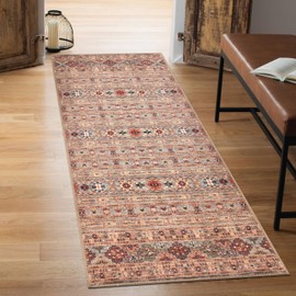 Keen Home Design 2x10 Rug - Machine Washable Runner with Non-Slip Backing, Ideal for Hallway, Entryway, Kitchen, Laundry Room - Vintage, Easy Clean, Durable, Low Pile Rug - (2'6" x 10')