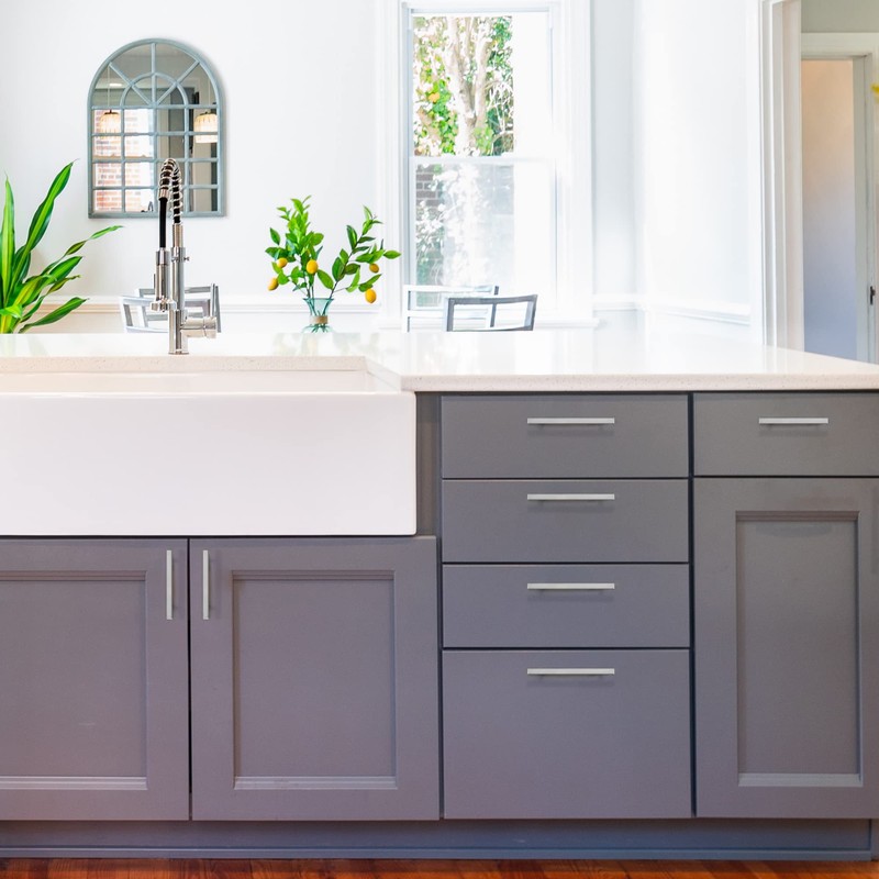 Ravinte 50 Pack 7.38 Inch Square Cabinet Pulls Brushed Nickel