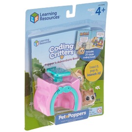 Learning Resources LER3095 Critters Poppers Pepper The Cat, STEM, Early Coding Toy, Interactive Pet, Ages 4+