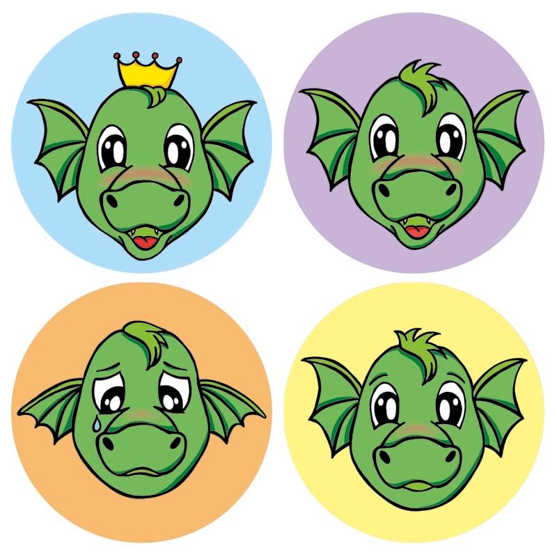 TimeTEX - Praise Stickers "Dragon Faces" | Teacher Stickers for