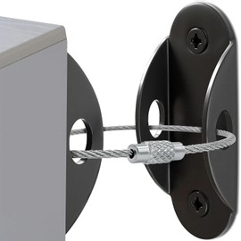 JIUDONE 2 Pack Furniture Wall Anchors,Anti Tip Furniture Anchors for Baby Proofing,Secure 400 lbs Furniture to Wall Prevent Falling,Safety Furniture Straps for Child and Pet,Earthquake Straps - Black