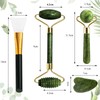Gua Sha Stone & Face Roller Set Natural Jade Roller
