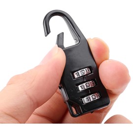 Black Zinc Alloy Three-Wheel Mini Code Lock Luggage Zipper Lock for Cross Code Lock Set Number Lock for Lockers Number Lock Combination Padlocks