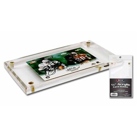 BCW 1/4 Inch Acrylic Card Holder - 2ct | Trading Card Display Case with UV Protection, Beveled Edges, and Four-Screw Design | Clear Showcase for Card Storage | Screwdown Card Holder