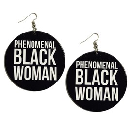 Phenomenal Black Woman Wood Earrings